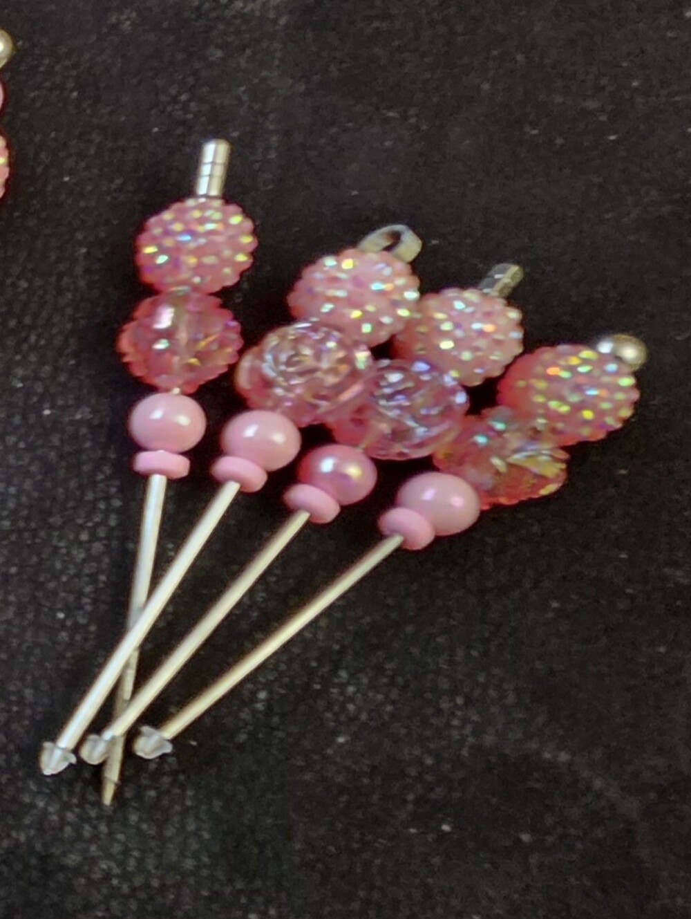 Pink Beaded Charcuterie Picks - Decorative Party Serving Set